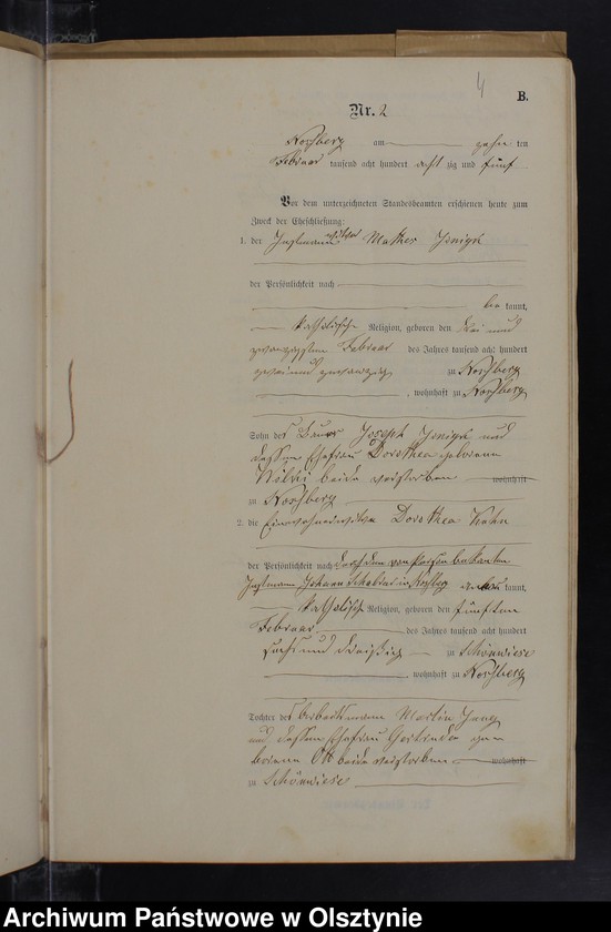 Obraz 6 z jednostki "Heiraths-Neben-Register Nr 1 - 15"