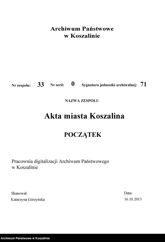 Obraz 3 z jednostki "Grenzen der Stadt Cöslin. Vol. I: 1558/1698 (Abschrift einer Urkunde von 1337)"
