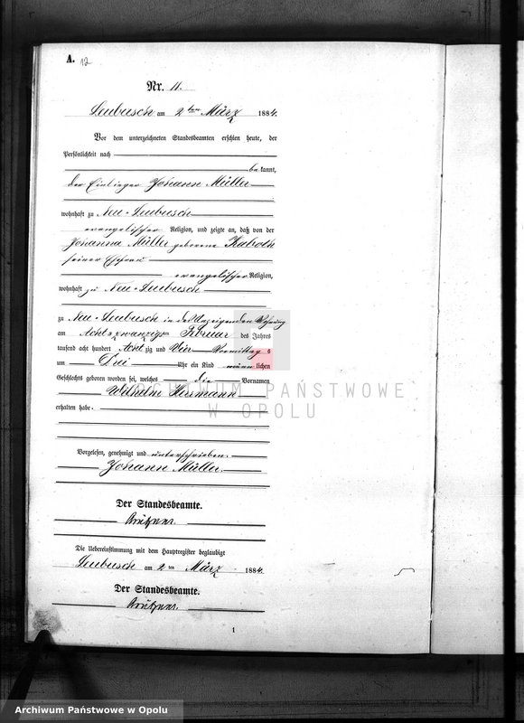 image.from.unit.number "Geburts-Neben-Register Standes-Amt Leubusch 1884"