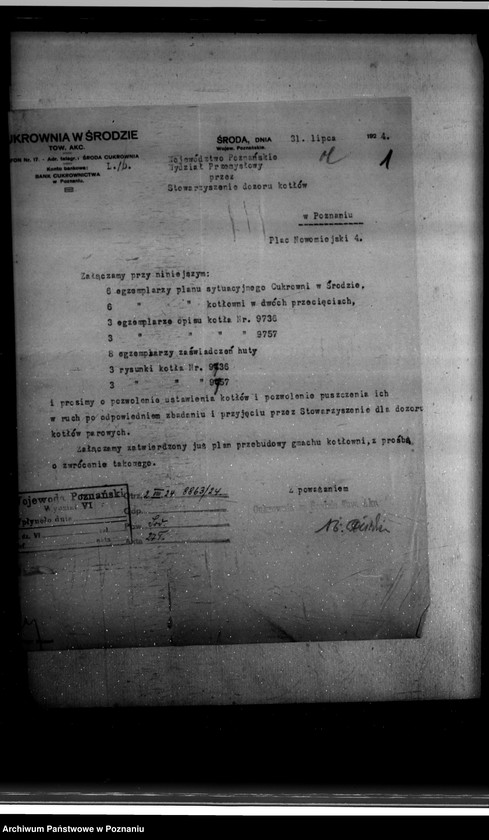 Obraz 5 z jednostki "Cukrownia w Śodzie Towarzystwo Akcyjne Nr woj. kotła 122"