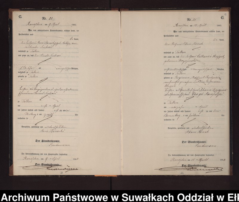 image.from.unit.number "Sterbe-Neben-Register des Preussischen Standes-Amtes Gr. Konopken Kreis Loetzen"