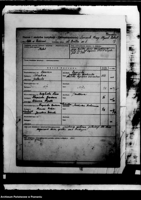 Obraz 11 z jednostki "/Kartoteka zakładów opiekuńczych/ dane z 1933-37"