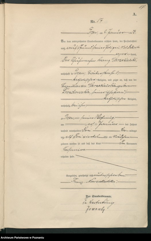 Obraz 20 z jednostki "Księga urodzeń tom I"