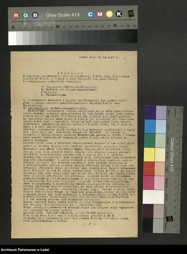 Obraz 2 z jednostki "Protokoły [z zebrań] aktywu wiejskiego [przy komitetach powiatowych w Kutnie i Rawie Mazowieckiej]"