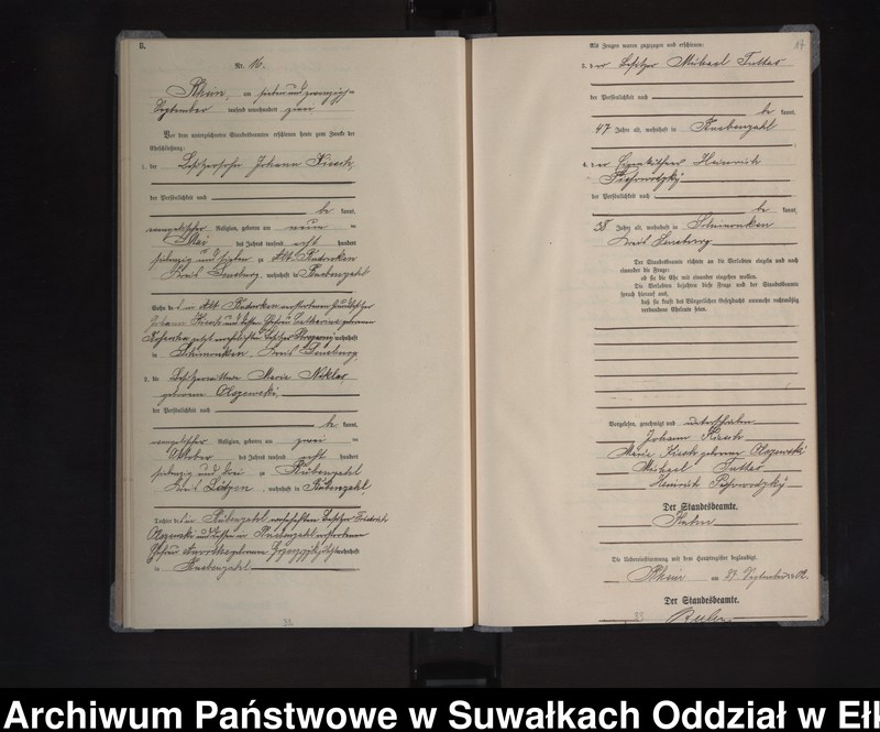 image.from.unit.number "Heiraths-Neben-Register des Königlichen Preussischen Standes-Amtes Orlen Kreis Loetzen"
