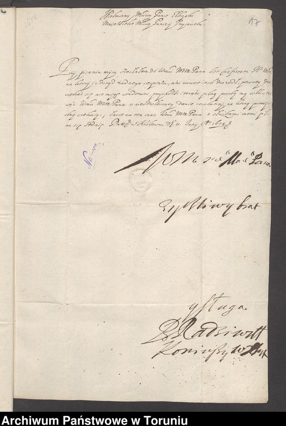 image.from.unit.number "Jakub, Oktawian Konopacki, kasztelan elbląski /akta funkcji publicznych jako kasztelana elbląskiego i skarbnika Ziem Pruskich/"