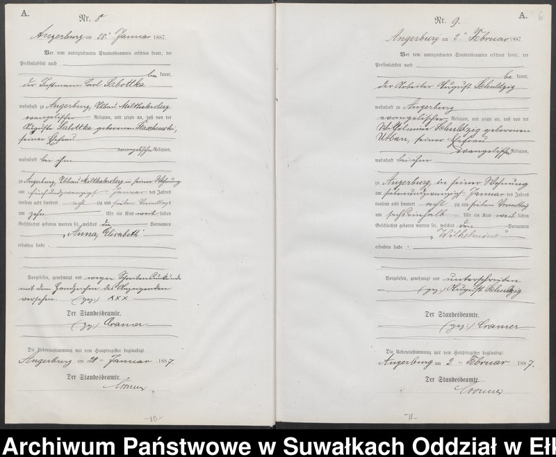 image.from.unit.number "Geburts-Neben-Register des Preussischen Standes-Amtes der Stadt Angerburg Kreis Angerburg"