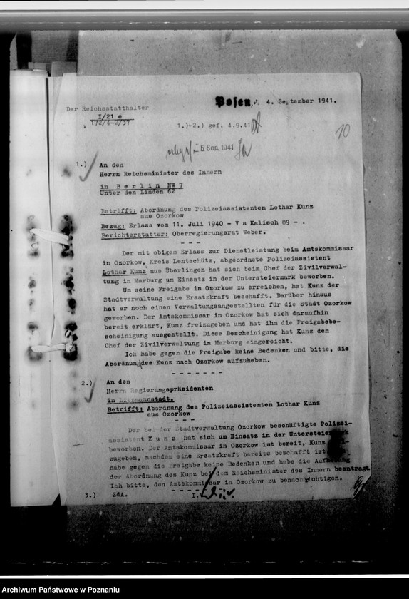 Obraz 14 z jednostki "Kunz, Lothar - komisarz obwodowy"