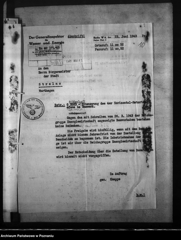 Obraz 14 z jednostki "Gaswerk - Strelno (Strzelno)"