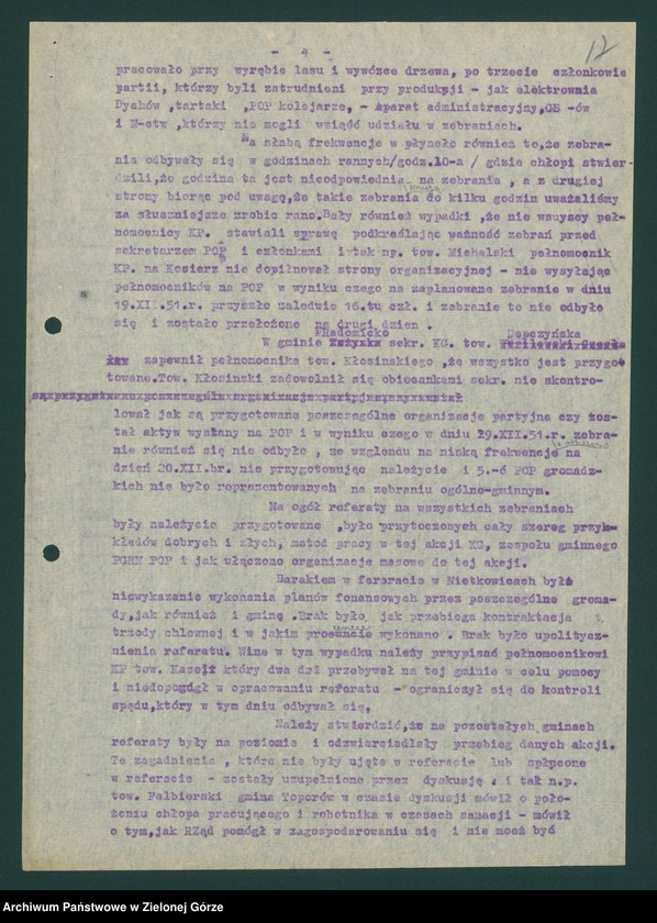 image.from.unit.number "Sektor organizacyjny i kadr: Działalność komitetów gminnych i gromadzkich w zakresie rolnictwa - oceny, analizy, sprawozdania i informacje Wydziału, komitetów powiatowych i pracowników KW "