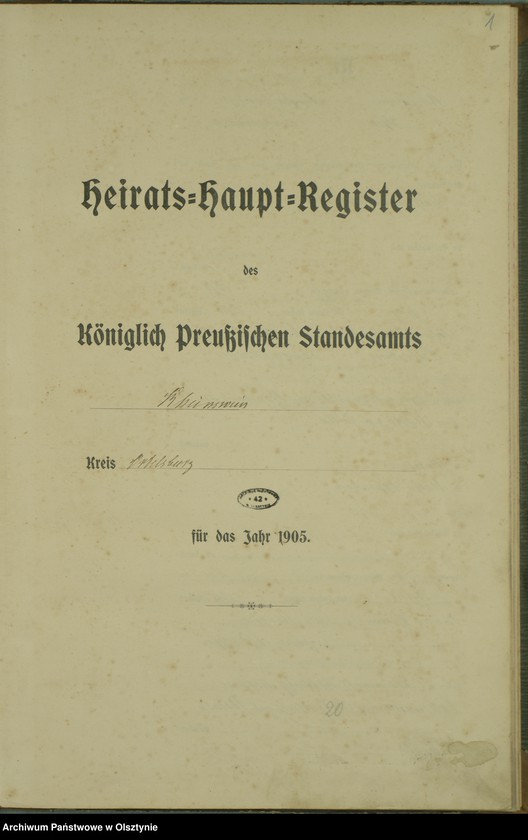 image.from.unit.number "Heiraths-Haupt-Register Nr 1 - 16"