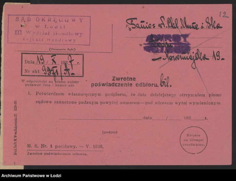 Obraz 14 z jednostki ""Tanio" wł. Chil Mune i S-ka- sprzedaż towarów dzianych"