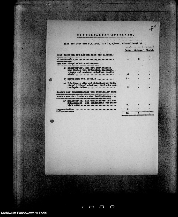 Obraz 10 z jednostki "Aufstellung der L-S-N-Arbeiter im Litzmannstadt-Getto für die Zeit vom 24.IV-21.V.1944"