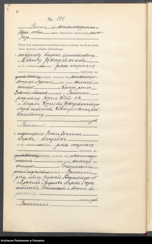 Obraz 6 z jednostki "Księga miejscowa małżeństw tom III [Rejestr główny małżeństw]"