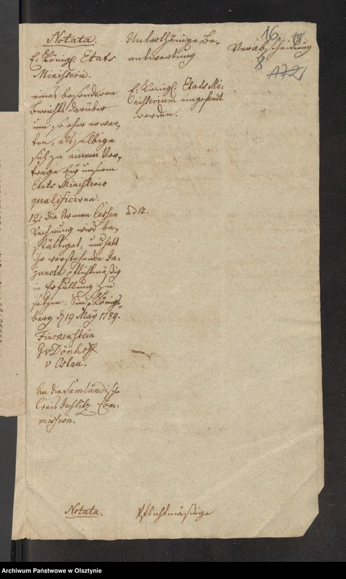 image.from.unit.number "Administrations Rechnung über des Stolterfothsche Legaten Capital und derer Intereßen deßen Einnahme und Ausgabe zu Pobethen von Michael 1788 bis dahin 1789"