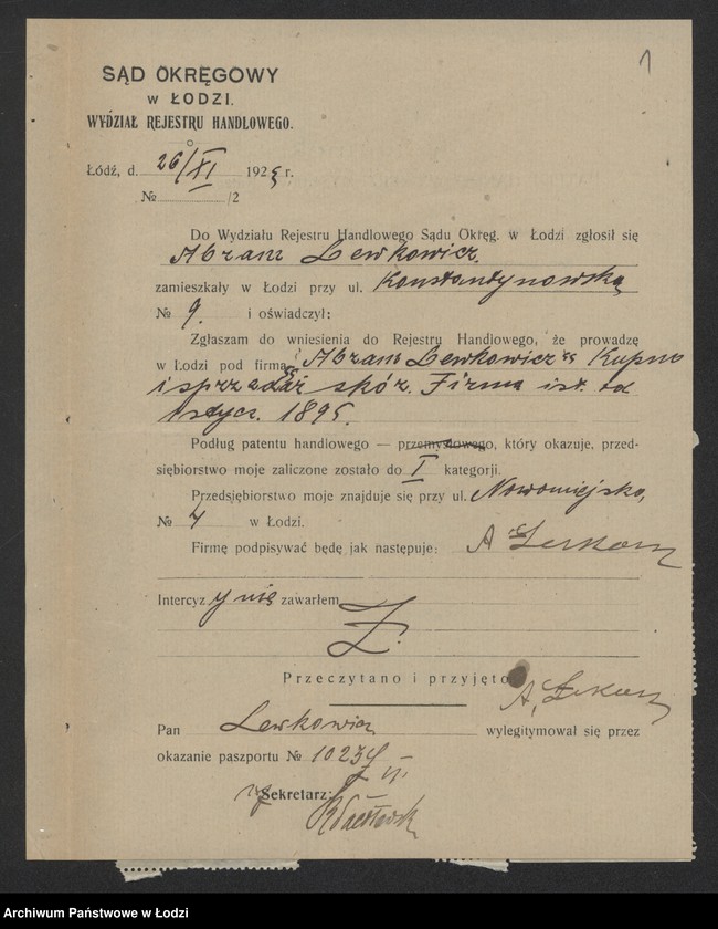 Obraz 3 z jednostki "Abram Lewkowicz- kupno i sprzedaż skór"