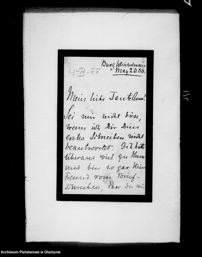 image.from.unit.number "/Erblandmarschall Friedrich Franz Gf. Hahn- Basedow an seine Tante Anna Gfin Lehndorff geb. Hahn/"
