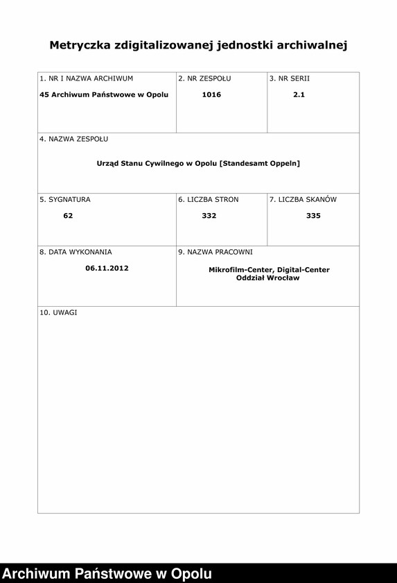 Obraz 2 z jednostki "Urząd Stanu Cywilnego w Opolu 1905 Rejestr Urodzeń miejscowa Nr 958 do 1287"