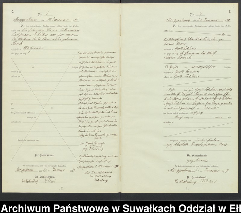image.from.unit.number "C1.Sterbe-Register (Haupt-Register)Standesamt Marggrabowa Landbezirk vol. I No.1 bis 205"