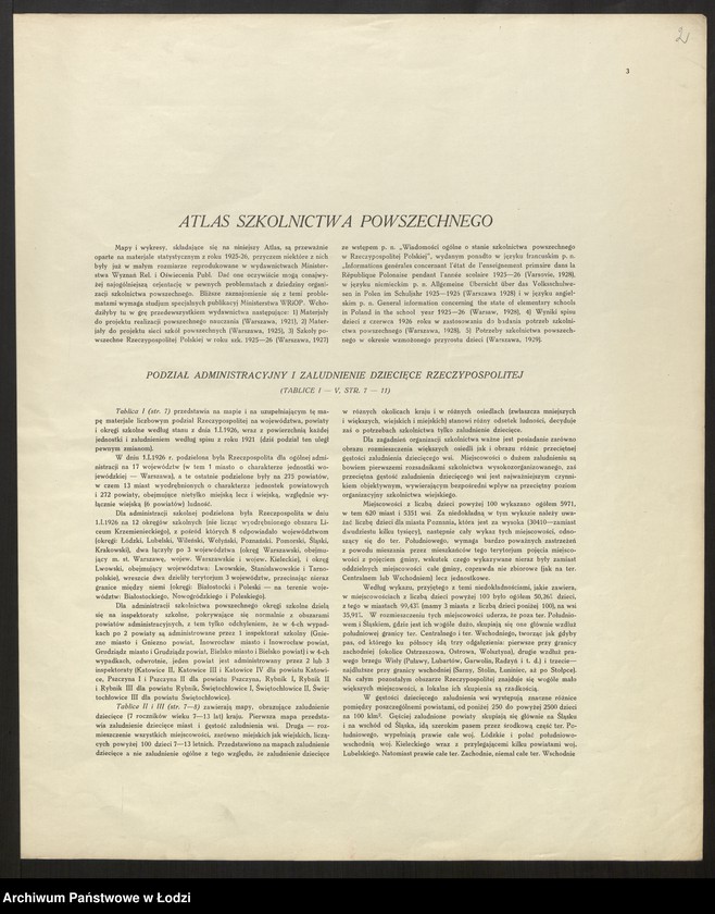 Obraz 4 z jednostki "Atlas szkolnictwa powszechnego Rzeczypospolitej Polskiej. Opracował Marian Falski, Warszawa 1929"