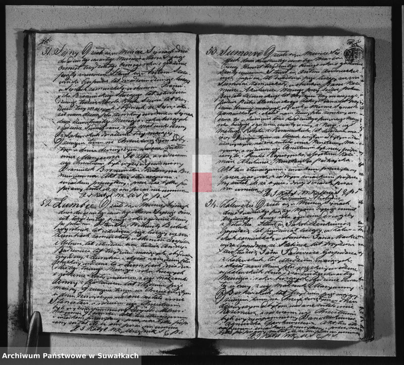 image.from.unit.number "Księga duplikat akt urodzonych, zaślubionych i umarłych w parafii sejneńskiey w roku 1838"