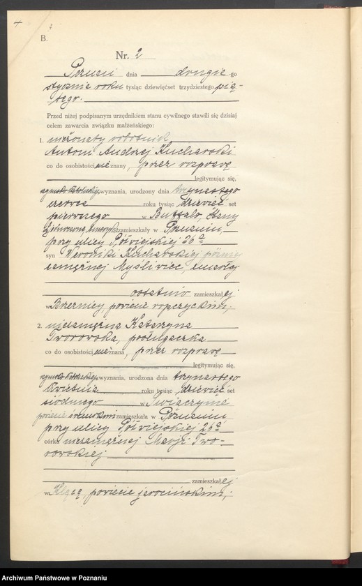 Obraz 5 z jednostki "Księga miejscowa małżeństw tom I [Rejestr główny małżeństw]"