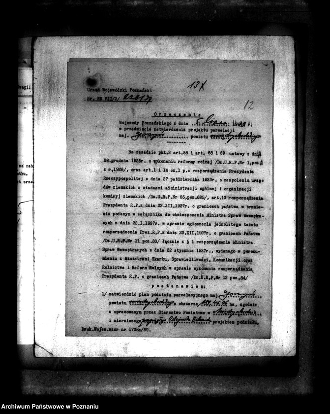 Obraz 16 z jednostki "Operat szacunkowy parcelowanego majątku Gorzyń powiatu międzychodzkiego"