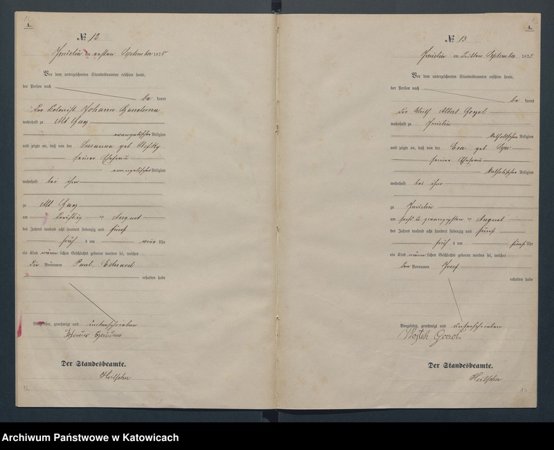 image.from.unit.number "Geburts-Haupt-Register des Königlich Preussichen Standesamts Imielin im Kreise Pless pro 1875"