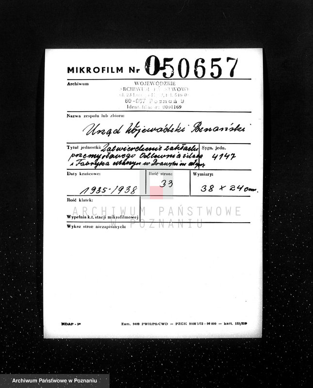 Obraz 2 z jednostki "Zatwierdzenie zakładu przemysłowego Odlewni żelaza i Fabryki Maszyn w Drawskim Młynie"