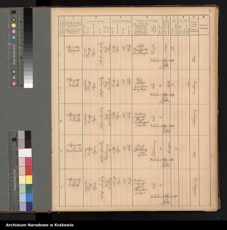 image.from.unit.number "Księga obejmująca wpisy wypadków śmierci Izraelitów w okręgu metrykalnym Krakowskim na rok 1893"