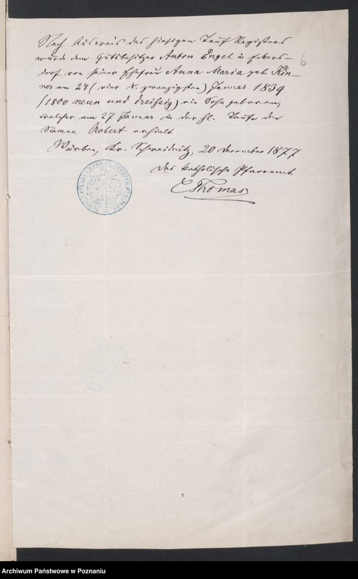 Obraz 8 z jednostki "Acta betreffend die Schrieftstücke nur §§ 28 bis 38,43,45 bis 50,55,65 und 66 der Reichsgesetz vom 6 Januar 1875 zum Heiraths -Register"