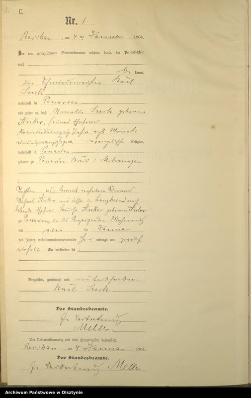 Obraz z jednostki "Sterbe-Neben-Register Nr 1 - 55"