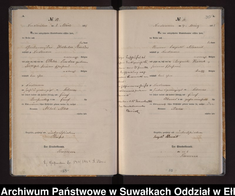 image.from.unit.number "Haupt-Geburts-Register des Königlich Preussischen Standes-Amtes der Stadt Nicolaiken Kreis Sensburg"