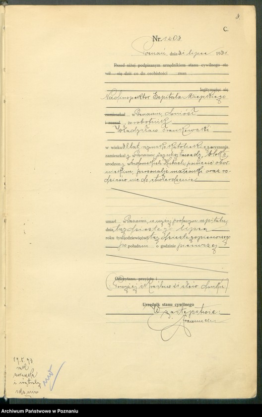 Obraz 5 z jednostki "Księga miejscowa zgonów tom III [Rejestr główny zgonów]"