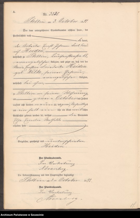 Obraz 17 z jednostki "Geburts-Register (Neben-Register) Band VIII"