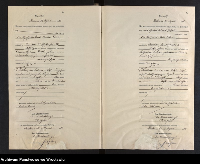 image.from.unit.number "Geburts-Neben-Register Breslau I 1908 Band 4"