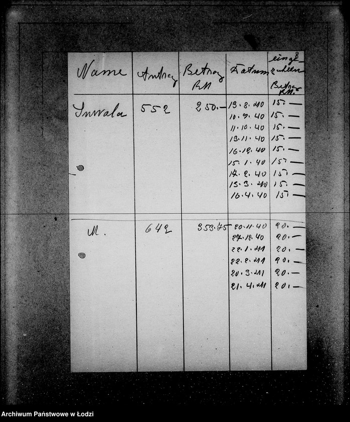 Obraz 12 z jednostki "Anordungen Getto V. von Biebow"