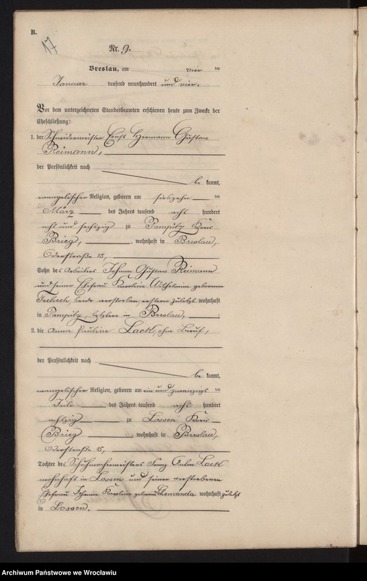 image.from.unit.number "Heiraths-Haupt-Register Breslau I 1904 Band 1"