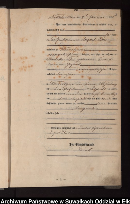 image.from.unit.number "Geburts-Haupt-Register des Königlichen Preussischen Standes-Amtes Nikolaiken Kreis Sensburg"