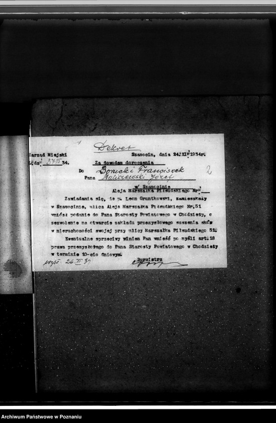 Obraz 6 z jednostki "Zatwierdzenie zakładu przemysłowego, solarnia skór Leon Gruntkowski w Szamocinie"