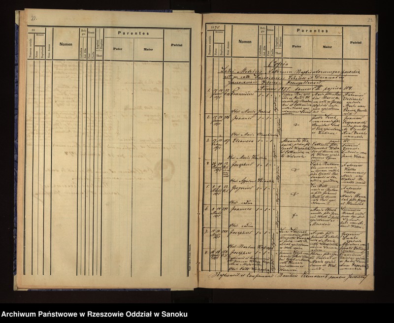 image.from.unit.number "Księga urodzeń, małżeństw i zgonów dla miejscowosci Sanok, Dąbrówka Ruska"