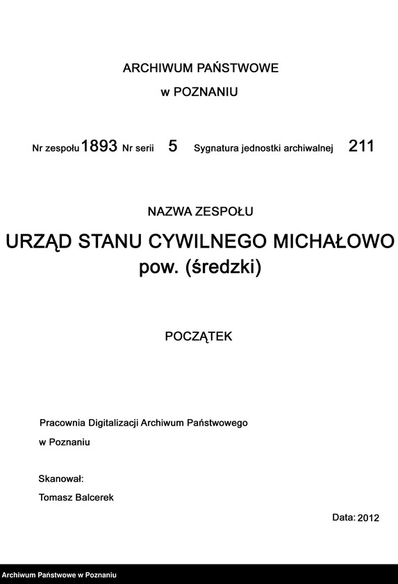 Obraz 2 z jednostki "Akta zbiorowe rejestracji stanu cywilnego do księgi urodzeń za rok 1903"