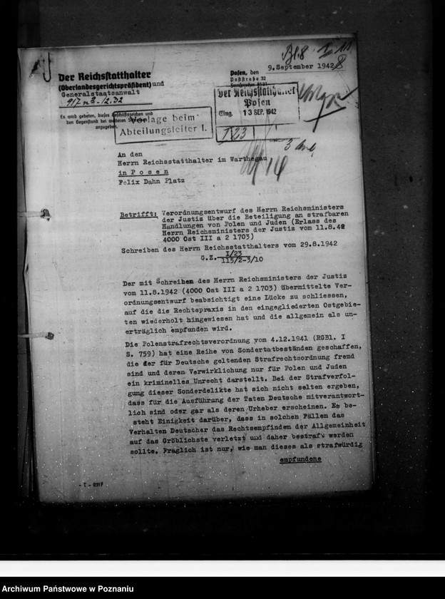 Obraz 16 z jednostki "Verordnung über die Strafbarkeit der Beteiligung an strafbaren Handlungen von Polen und Juden"