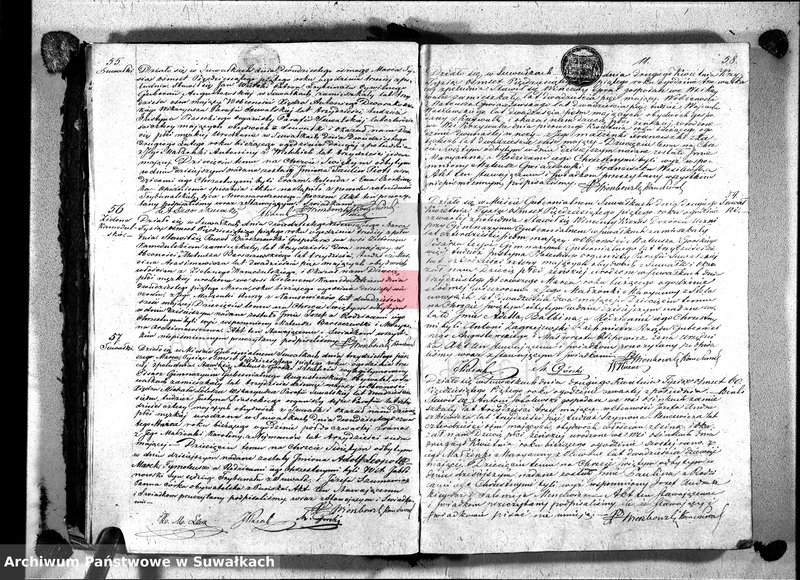 image.from.unit.number "Duplikat akt urodzeń, małżeństw i zgonów wyz. rzym. - kat. w Suwałkach 1855r."