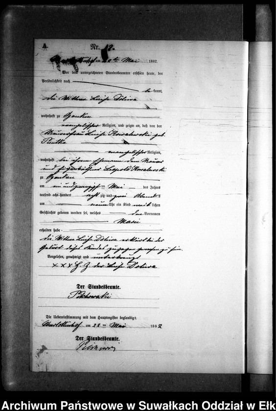 image.from.unit.number "Geburts-Neben-Register des Preussischen Standes-Amtes Gr. Strengeln Kreis Angerburg"