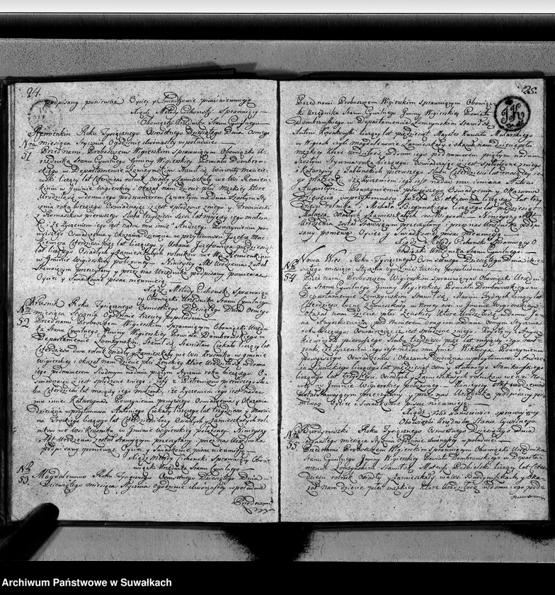 image.from.unit.number "Akta urodzonych gminy wigierskiey od 1-go maja 1809 do dnia ostatniego kwietnia 1810 roku"