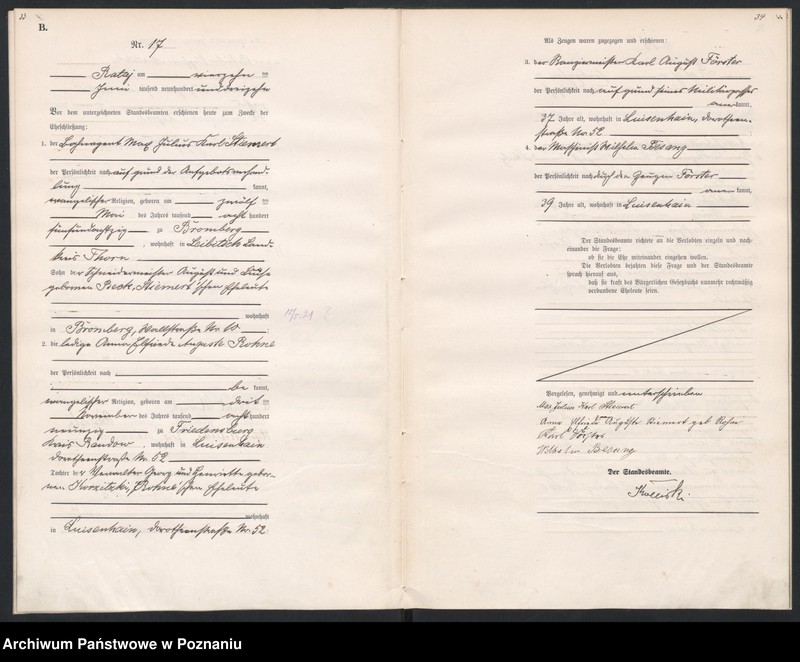 Obraz 19 z jednostki "Księga miejscowa małżeństw [Rejestr główny małżeństw]"