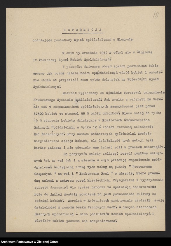 Obraz 20 z jednostki "Liga Kobiet: informacje KW i KP o kampaniach wyborczych w Lidze Kobiet. Informacje KP z konferencji kobiet - delegatek spółdzielczości - 1955, 1959-1960, 1964, 1967"