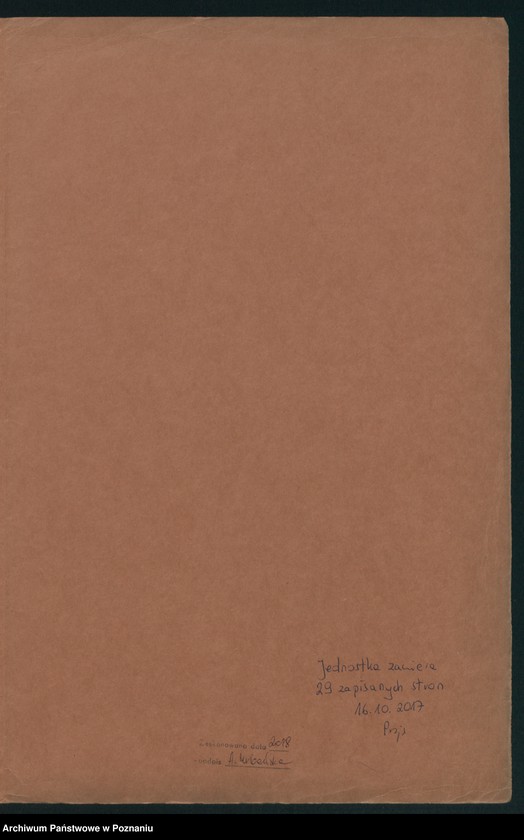 Obraz 19 z jednostki "Wykaz zdawczo-odbiorczy akt Departamentu Rolnictwa i Dóbr Państwowych byłego Ministerstwa byłej Dzielnicy Pruskiej przekazanych przez Ministerstwo Rolnictwa i R.R. do Archiwum Państwowego w Poznaniu. Tomów 878"