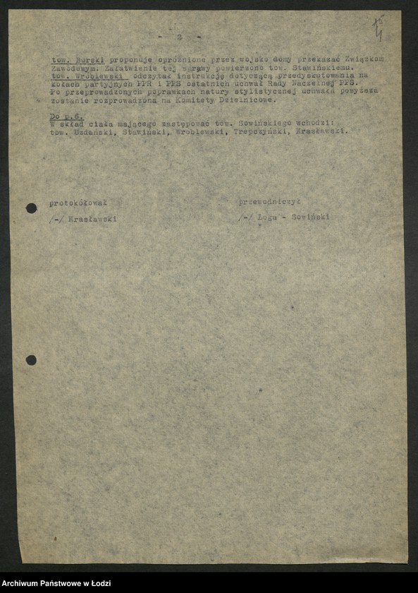 Obraz 5 z jednostki "Protokoły z posiedzeń Sekretariatu KŁ"